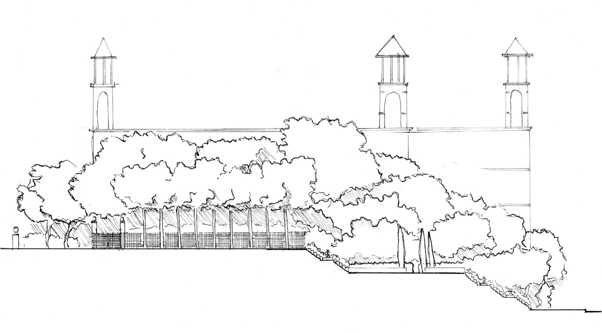 Sección general, Montjuïc, 2017. Croquis